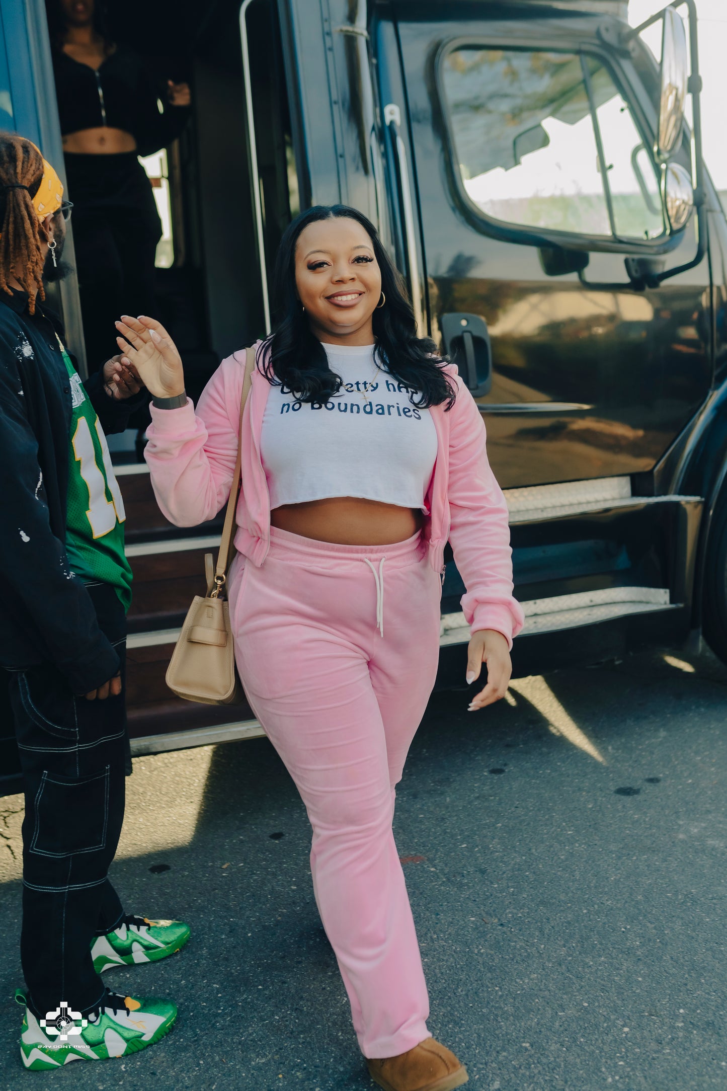 Velour Tracksuit: PINK w/ Steering Wheel 🛞 Zipper