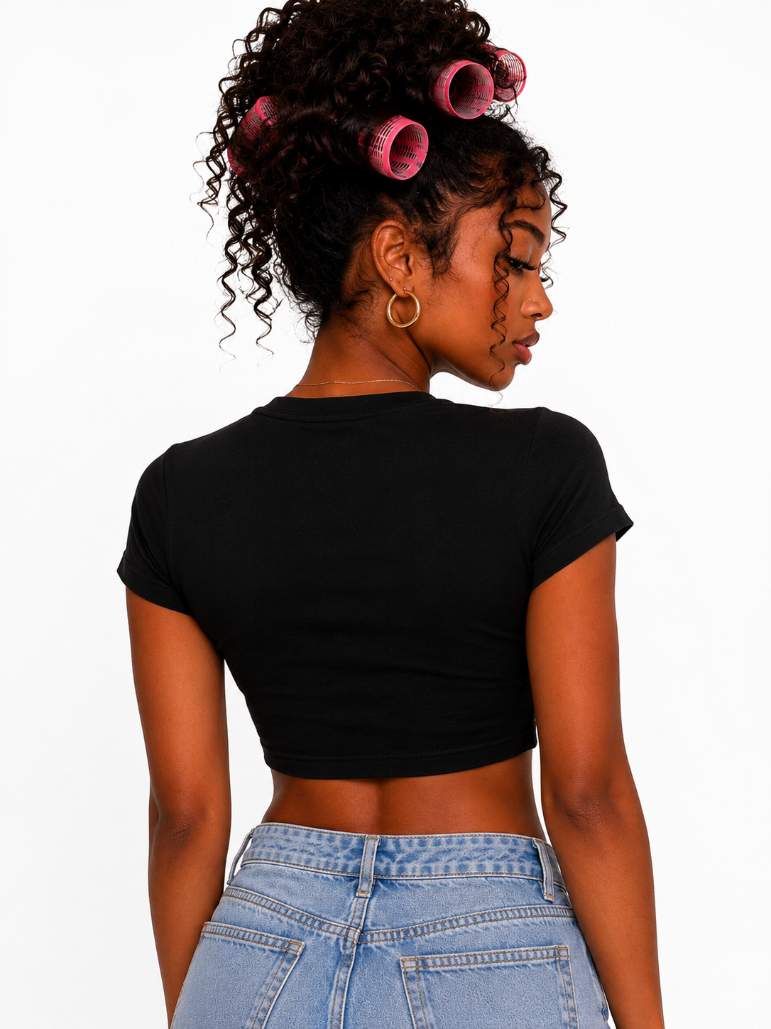 Slogan Cropped Tee | Black