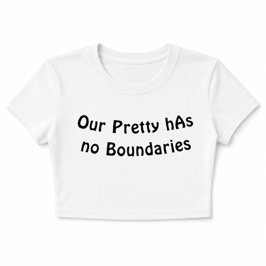 Slogan Cropped Tee | White