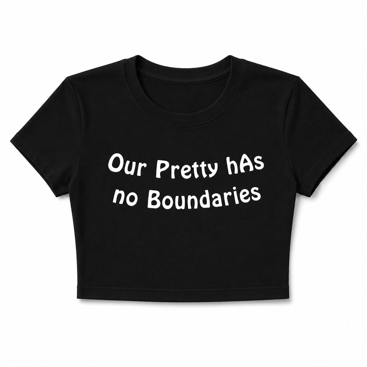 Slogan Cropped Tee | Black