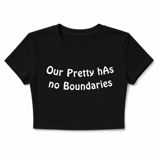 Slogan Cropped Tee | Black