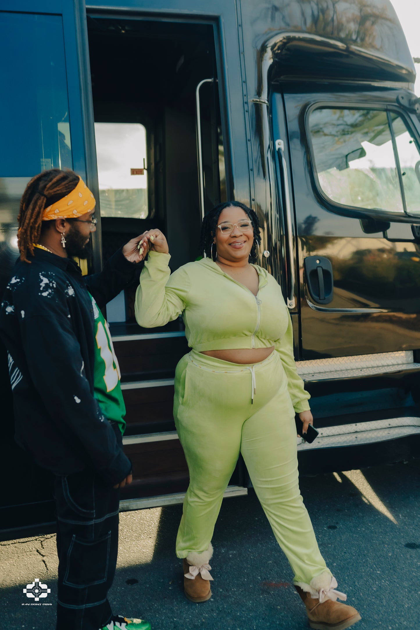 Velour Tracksuit: GREEN w/ Steering Wheel 🛞 Zipper