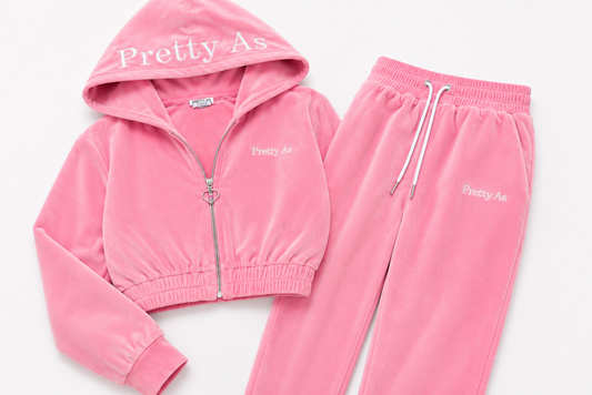 Signature Pink Velour Set™️ w/ Steering Wheel Zipper