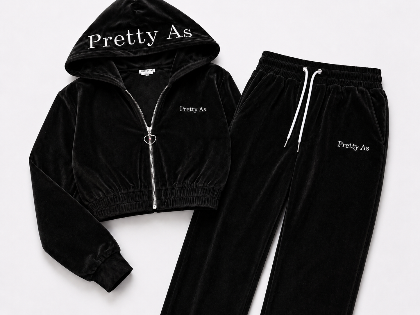 Signature Black Velour Set™️ w/ Steering Wheel Zipper